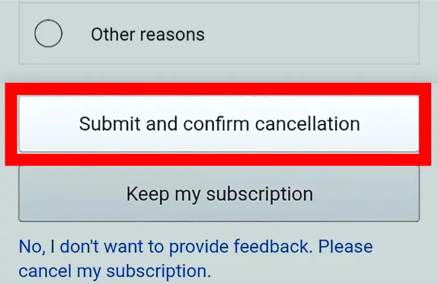 confirm cancelation